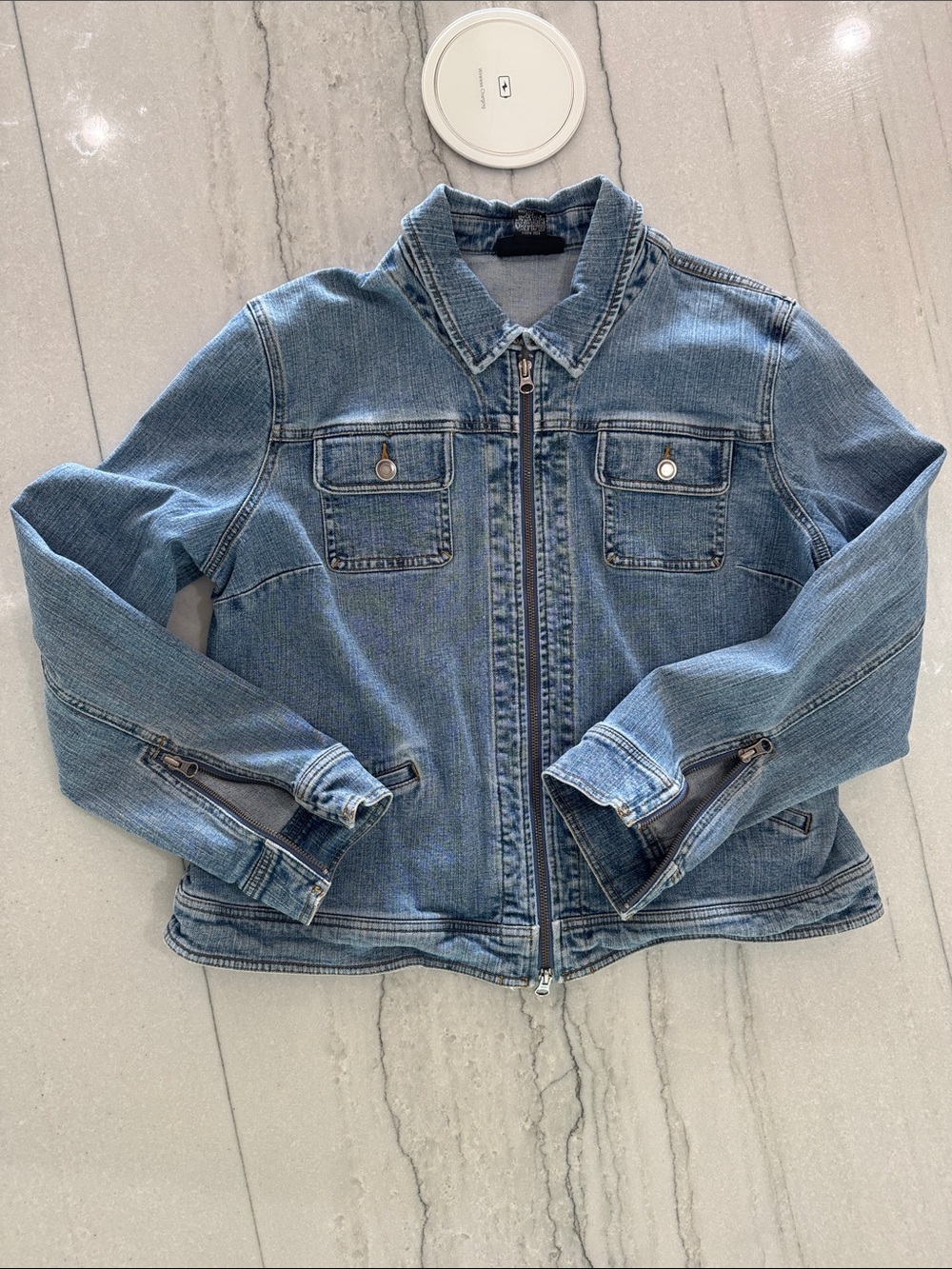 Women’s Blue Denim Jacket -  Zip Front